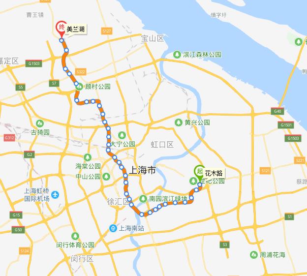 截至2019年2月12日,上海地铁7号线各站点的首末班车时间和换乘线路等