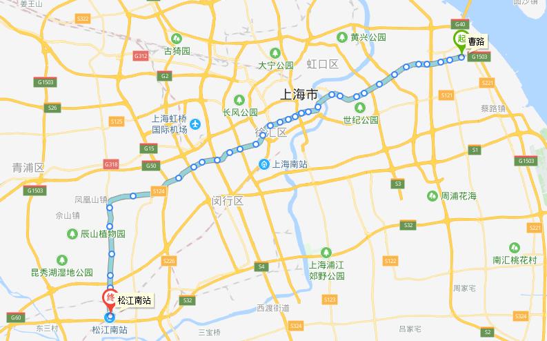 上海地铁9号线乘车指南线路图站点首末班车时间表